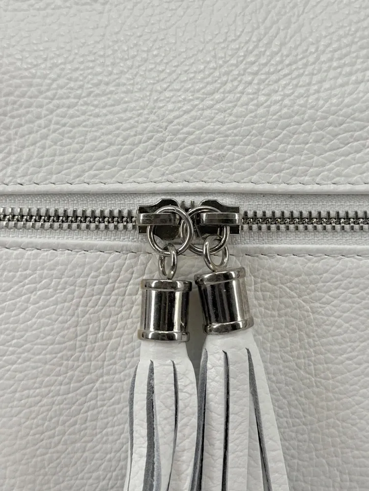 Sac bandoulière en cuir grainé LONDON Blanc