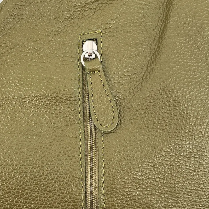 Sac HOBO en cuir grainé MANDALAY Kaki