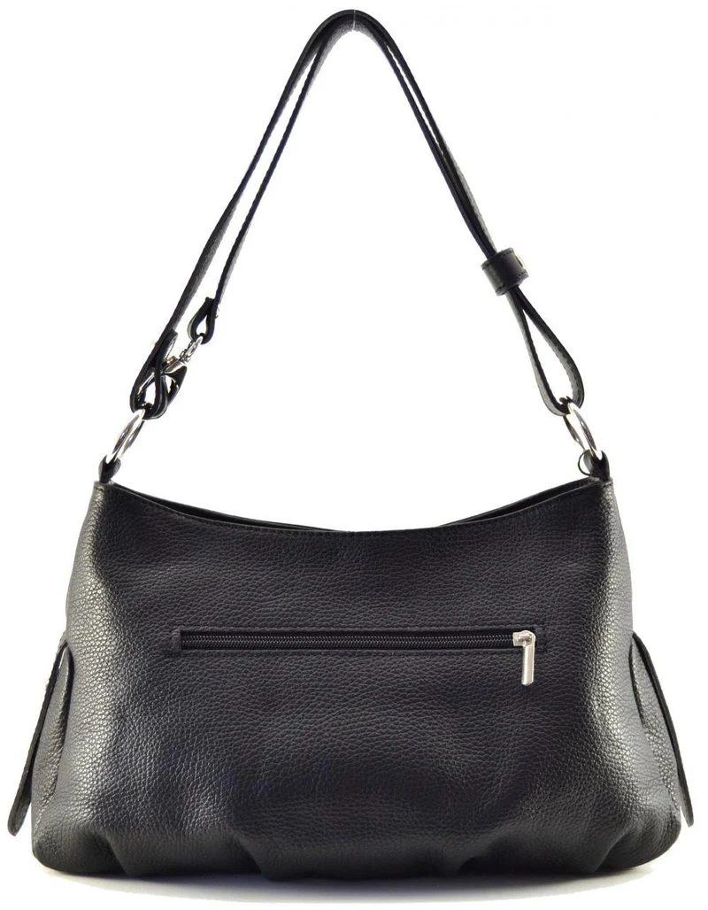 Sac à main en cuir grainé LOBE Noir