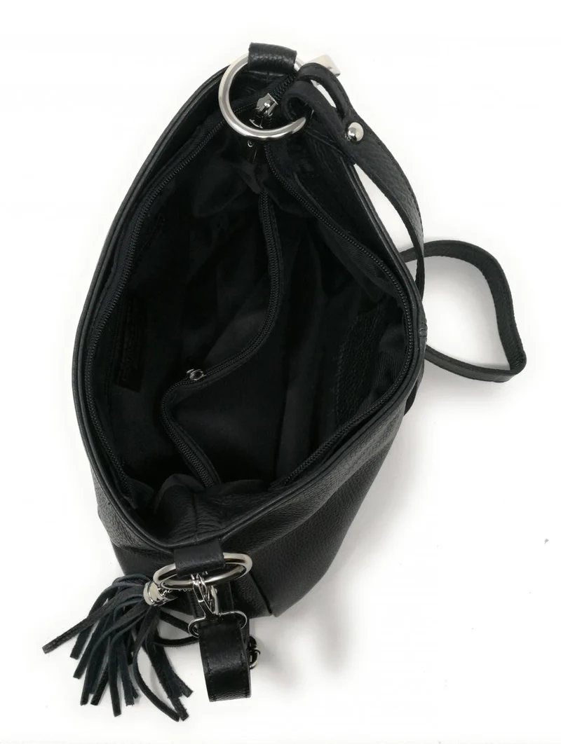 Sac à main en cuir grainé LOBE Noir