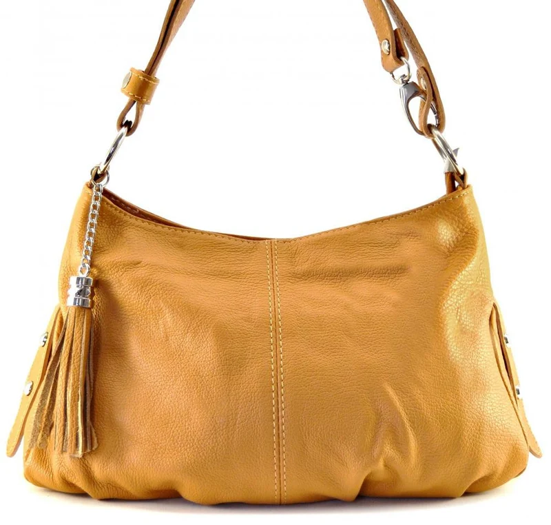 Sac à main en cuir grainé LOBE Camel