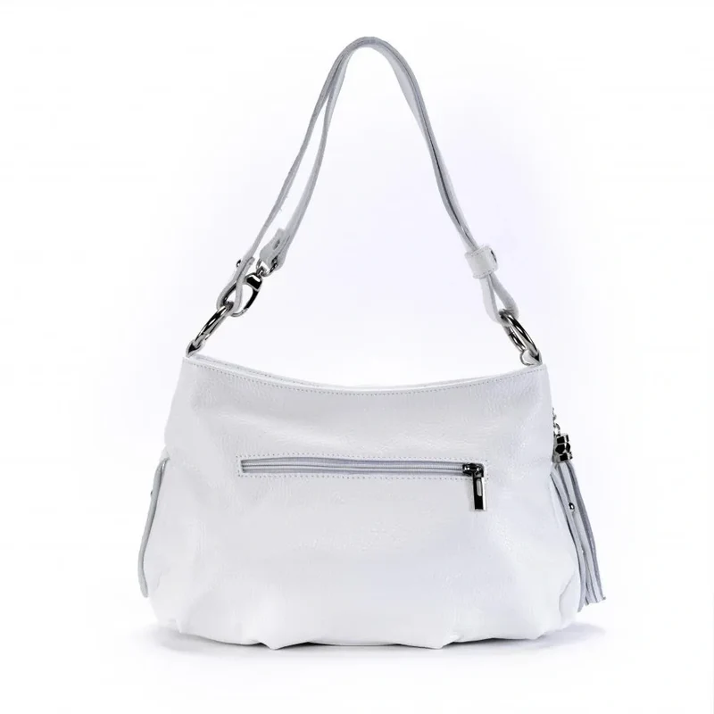Sac à main en cuir grainé LOBE Blanc