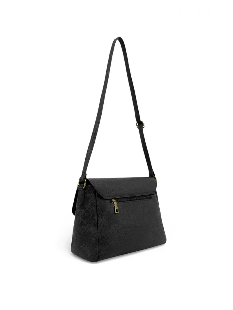 Sac bandoulière en cuir grainé SAIGON Noir