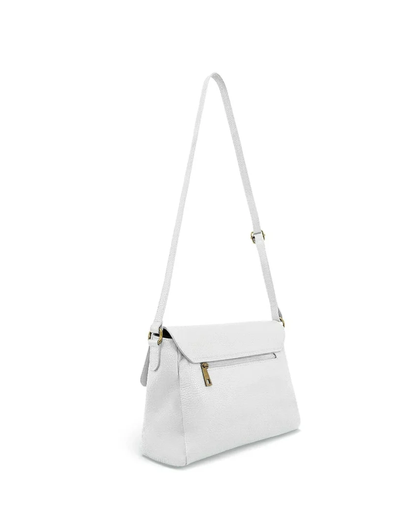 Sac bandoulière en cuir grainé SAIGON Blanc