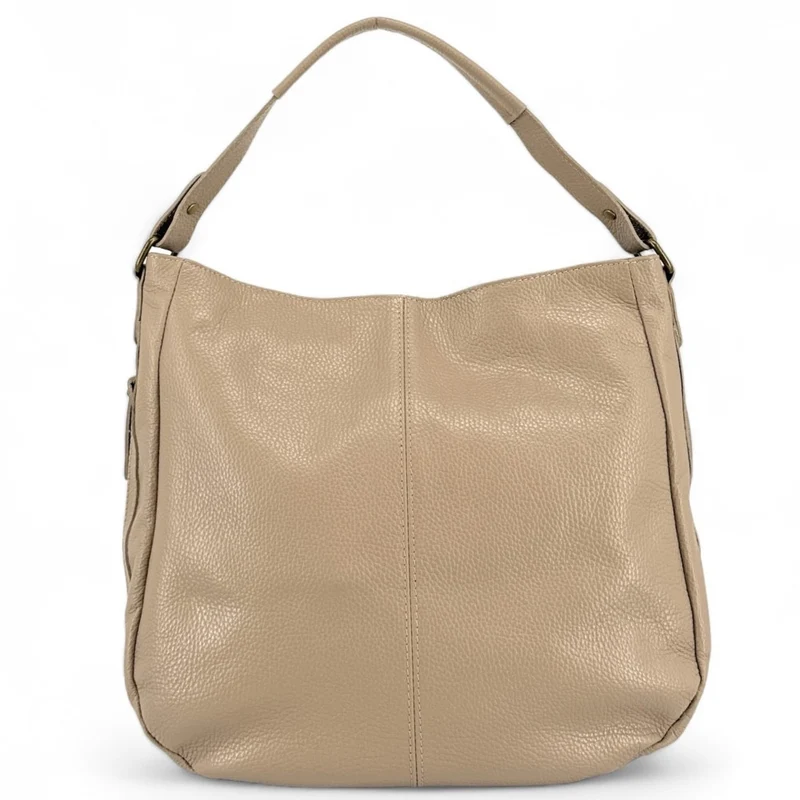 Sac à main en cuir grainé CANNES Taupe clair
