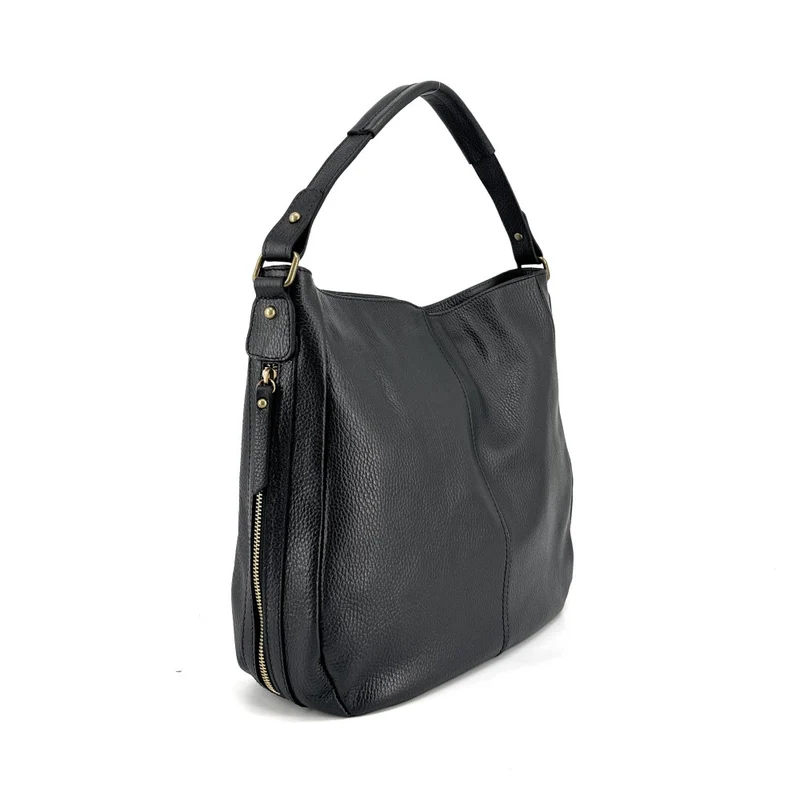 Sac à main en cuir grainé CANNES Noir