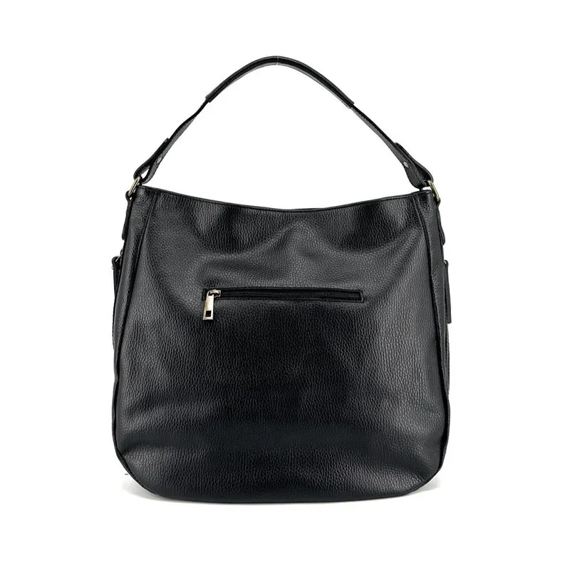 Sac à main en cuir grainé CANNES Noir