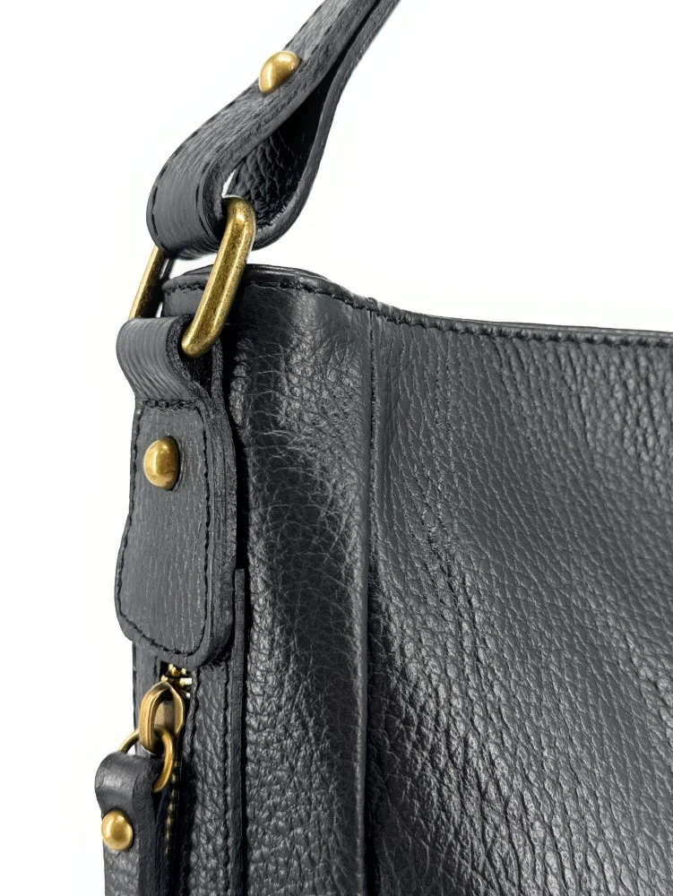 Sac à main en cuir grainé CANNES Noir