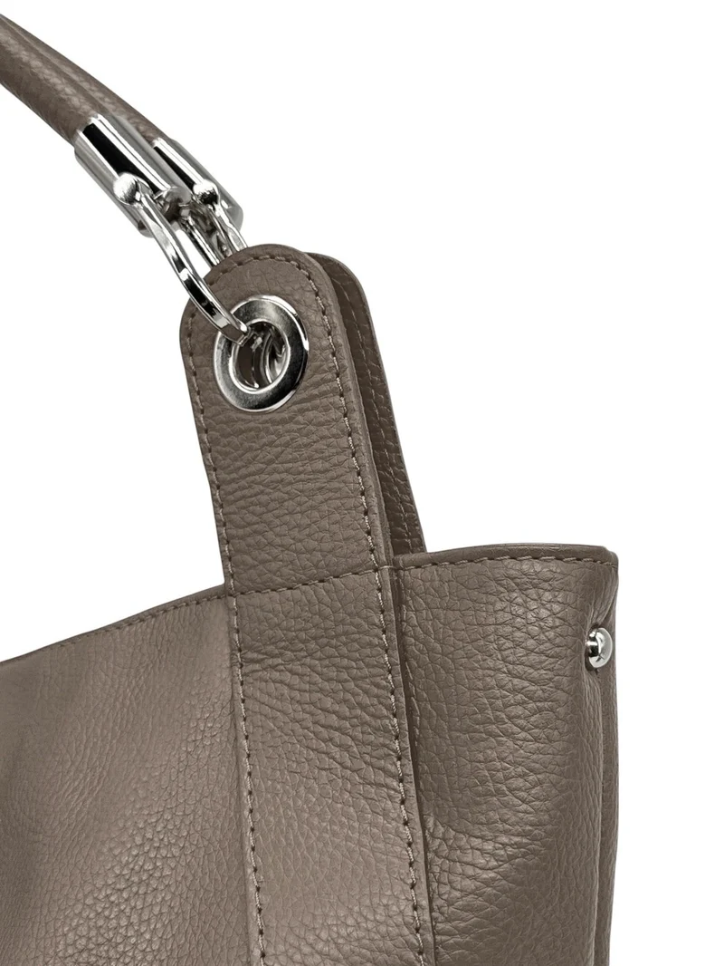 Grand sac en cuir grainé PARIS Taupe foncé