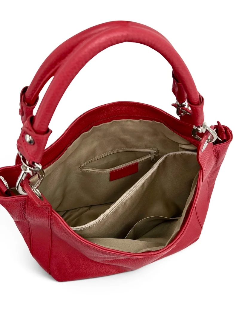 Grand sac en cuir grainé PARIS Rouge garance