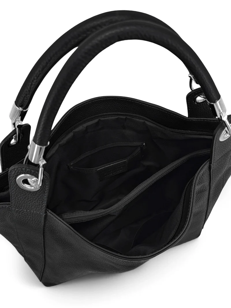 Grand sac en cuir grainé PARIS Noir