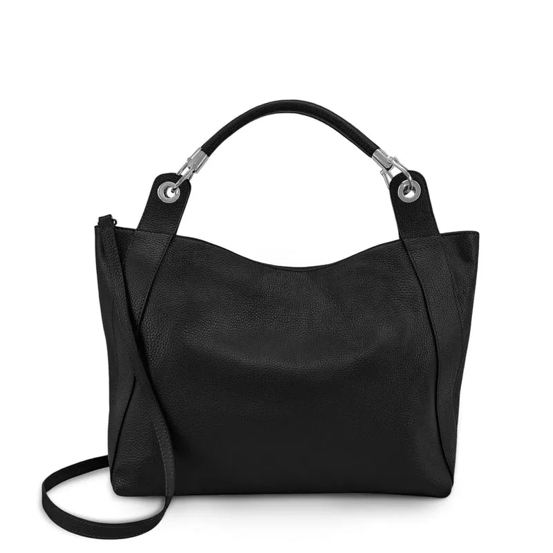 Grand sac en cuir grainé PARIS Noir
