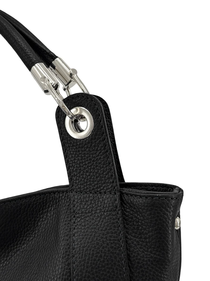 Grand sac en cuir grainé PARIS Noir