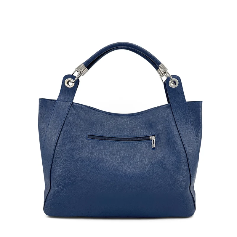 Grand sac en cuir grainé PARIS Bleu