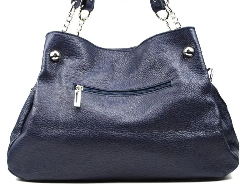 Sac à main en cuir grainé MADISON Bleu