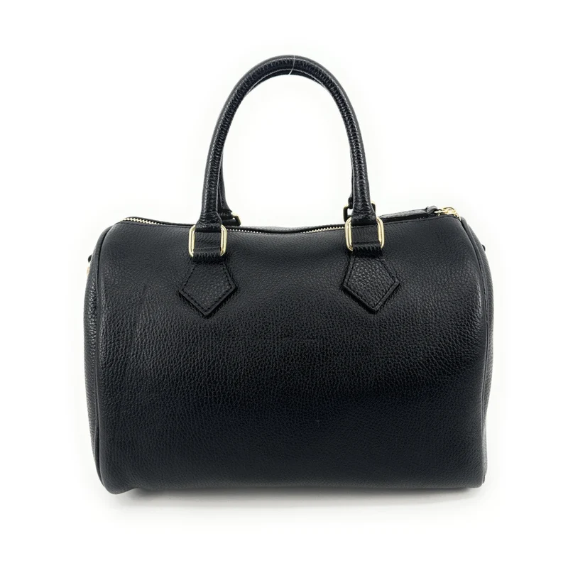 Sac à main bowling en cuir grainé italien BOOLIN Noir