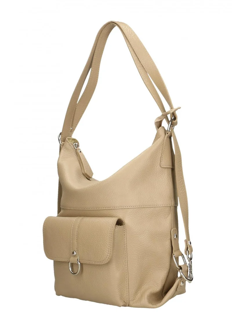 Sac à main convertible en cuir grainé RIMINI Taupe