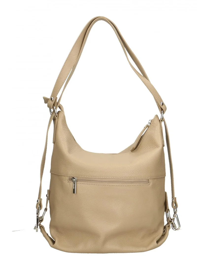 Sac à main convertible en cuir grainé RIMINI Taupe
