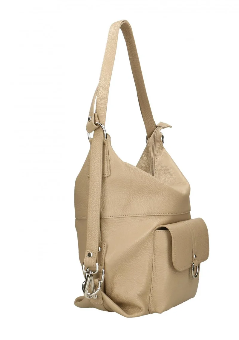 Sac à main convertible en cuir grainé RIMINI Taupe