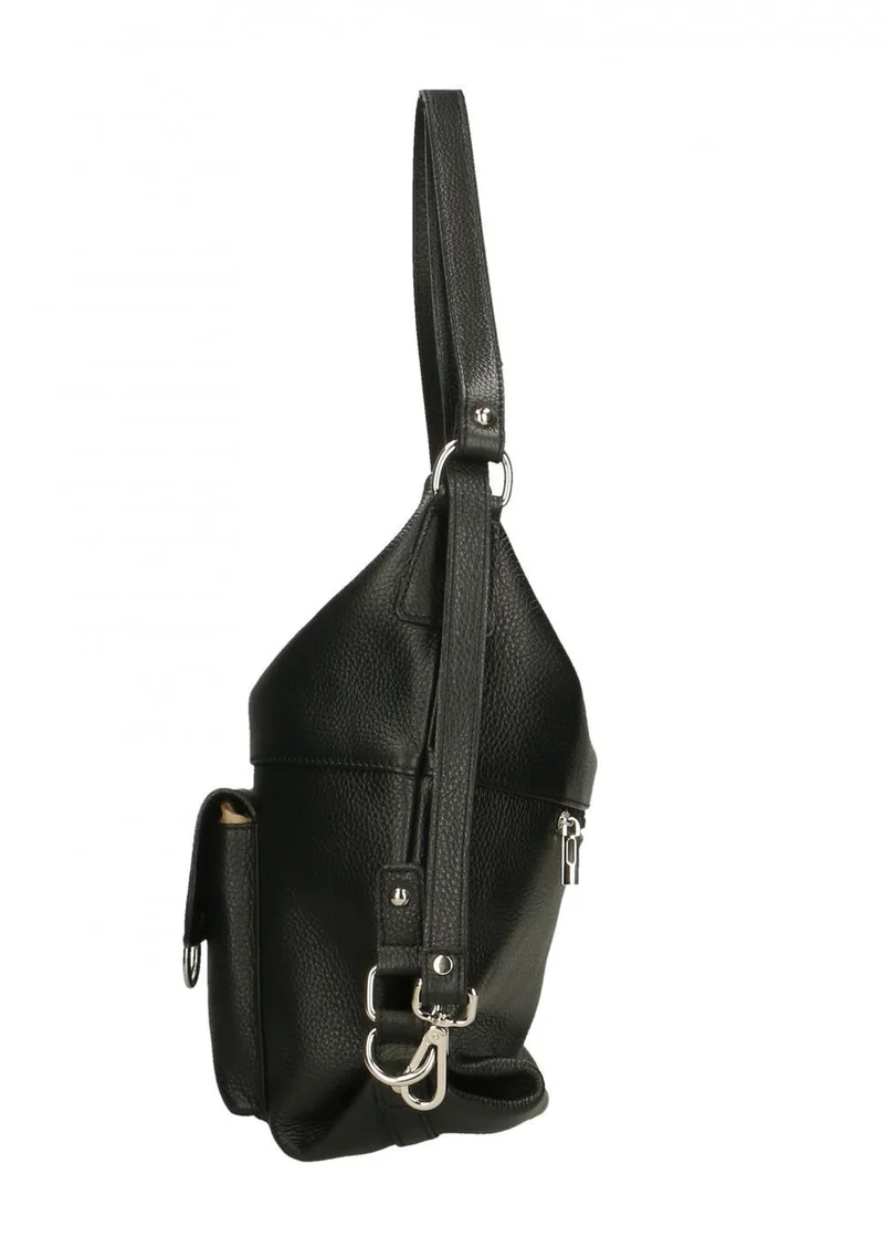 Sac à main convertible en cuir grainé RIMINI Noir