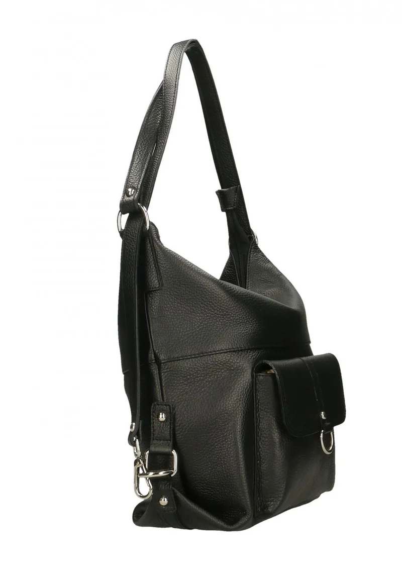Sac à main convertible en cuir grainé RIMINI Noir