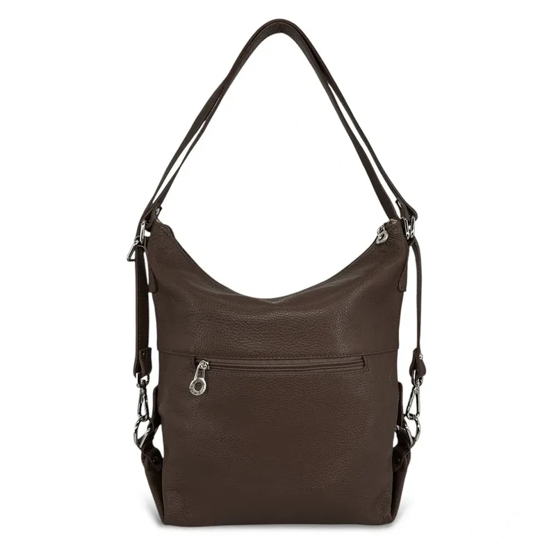 Sac à main convertible en cuir grainé RIMINI Chocolat
