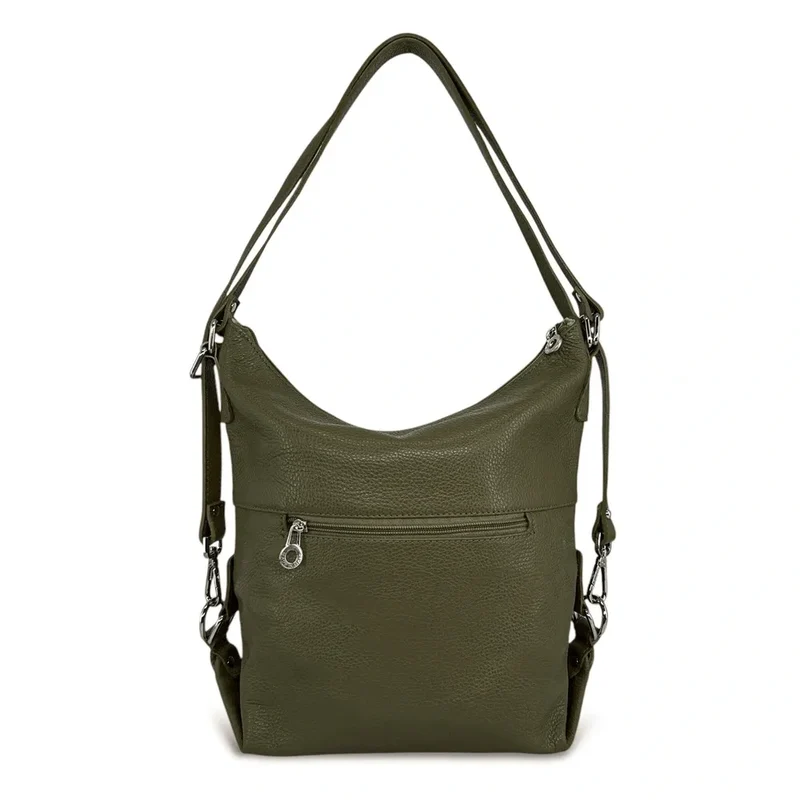 Sac à main convertible en cuir grainé RIMINI Kaki