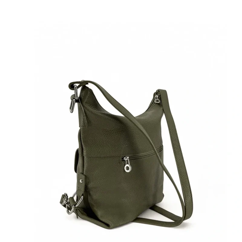 Sac à main convertible en cuir grainé RIMINI Kaki