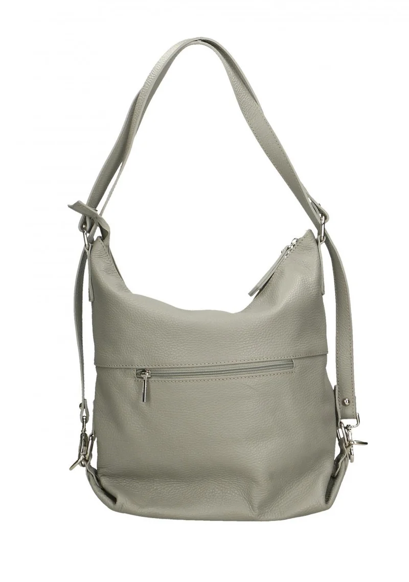 Sac à main convertible en cuir grainé RIMINI Gris clair