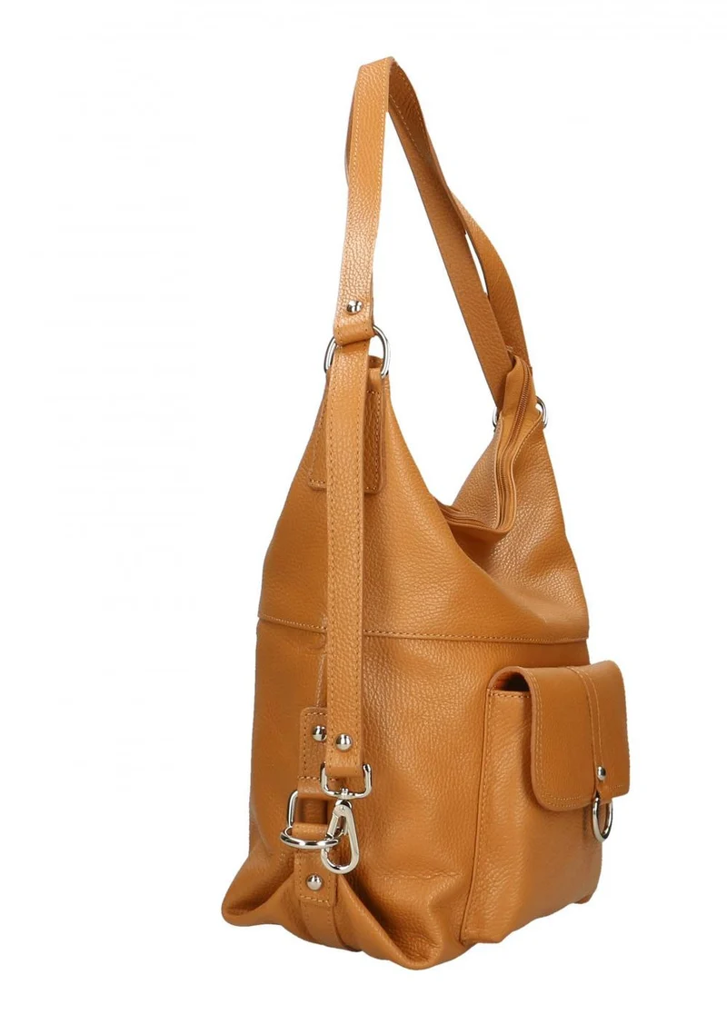 Sac à main convertible en cuir grainé RIMINI Cognac