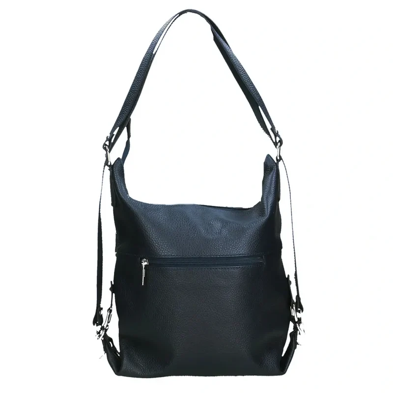 Sac à main convertible en cuir grainé RIMINI Bleu marine
