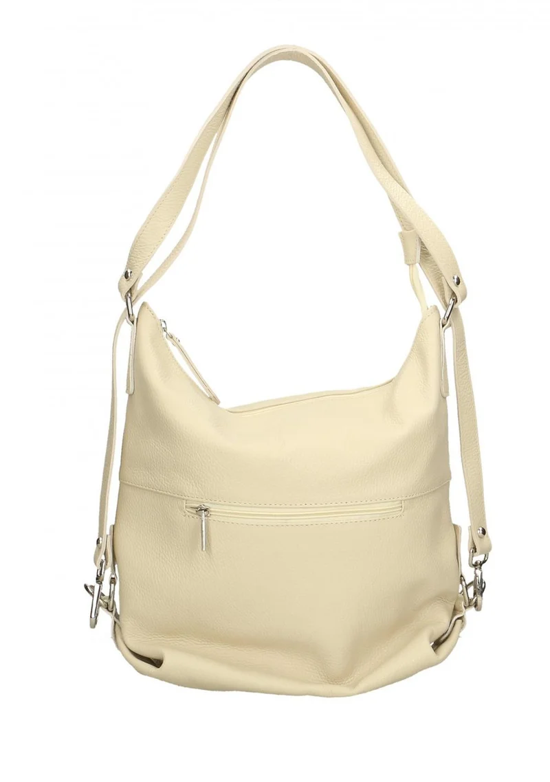 Sac à main convertible en cuir grainé RIMINI Beige crème