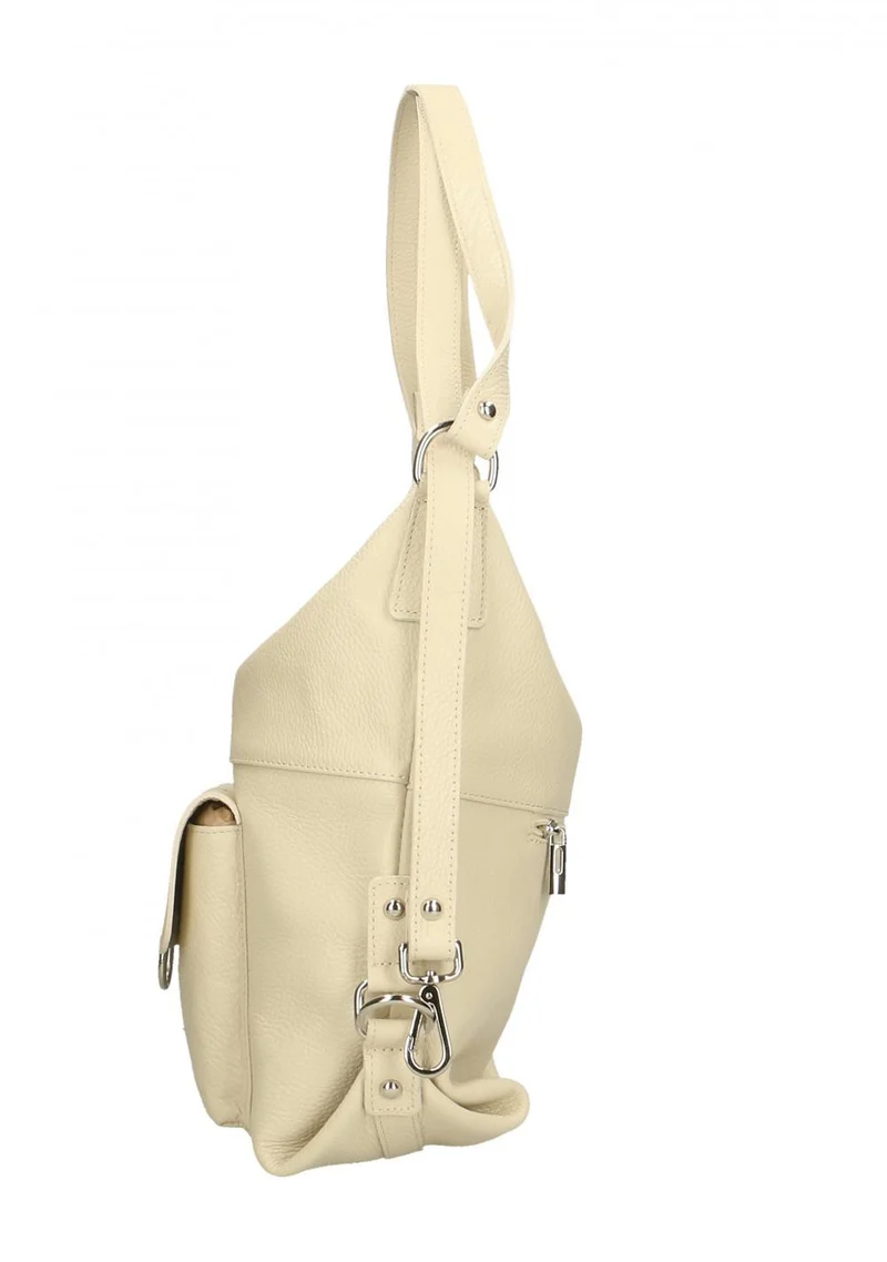 Sac à main convertible en cuir grainé RIMINI Beige crème