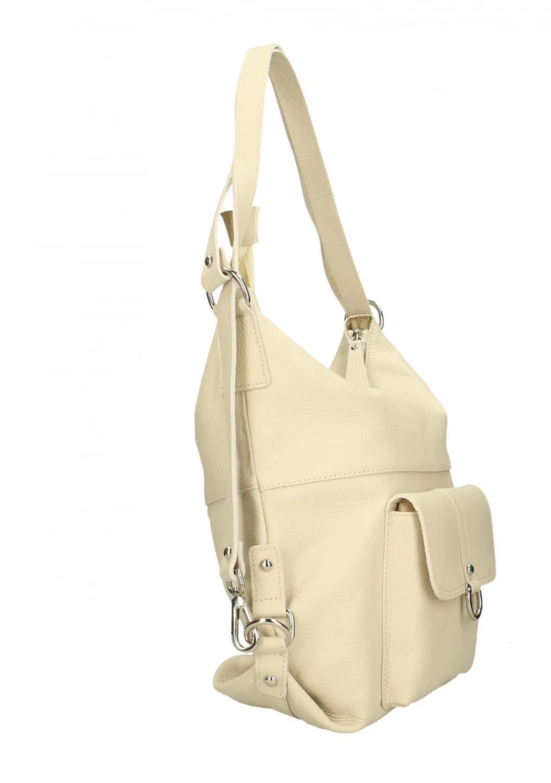 Sac à main convertible en cuir grainé RIMINI Beige crème