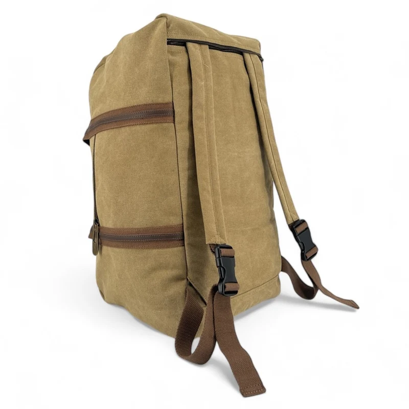 Sac week-end en toile et cuir TOLBIAC Beige foncé