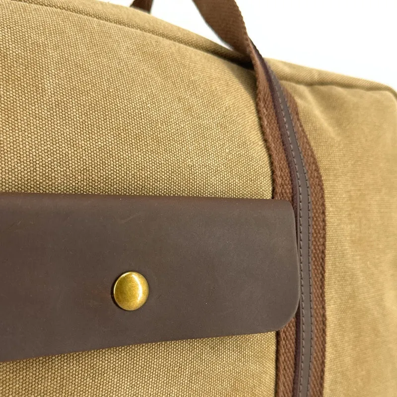 Sac week-end en toile et cuir TOLBIAC Beige foncé
