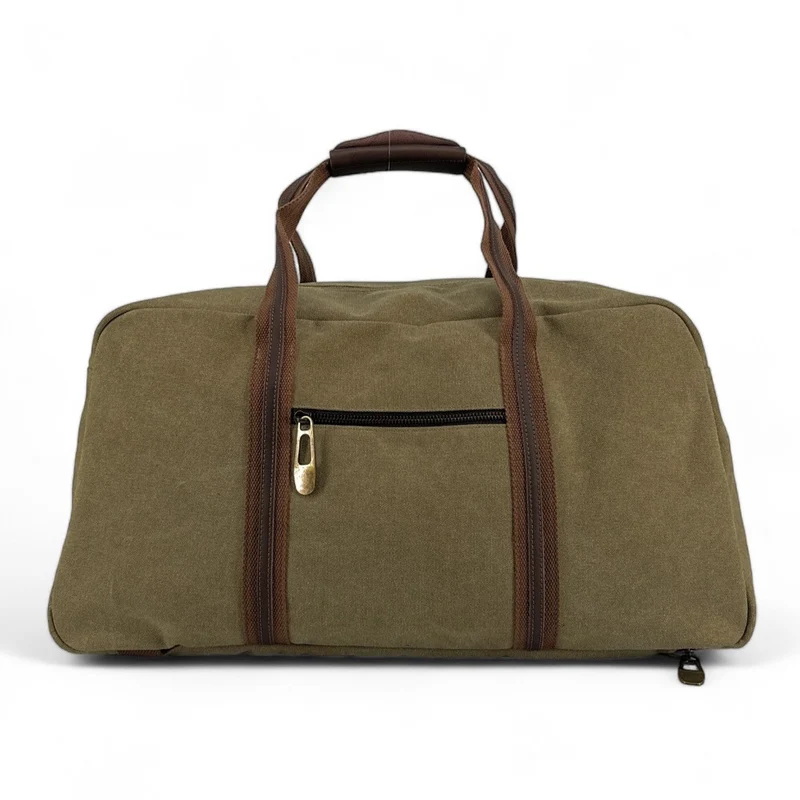 Sac week-end en toile et cuir TOLBIAC Vert olive