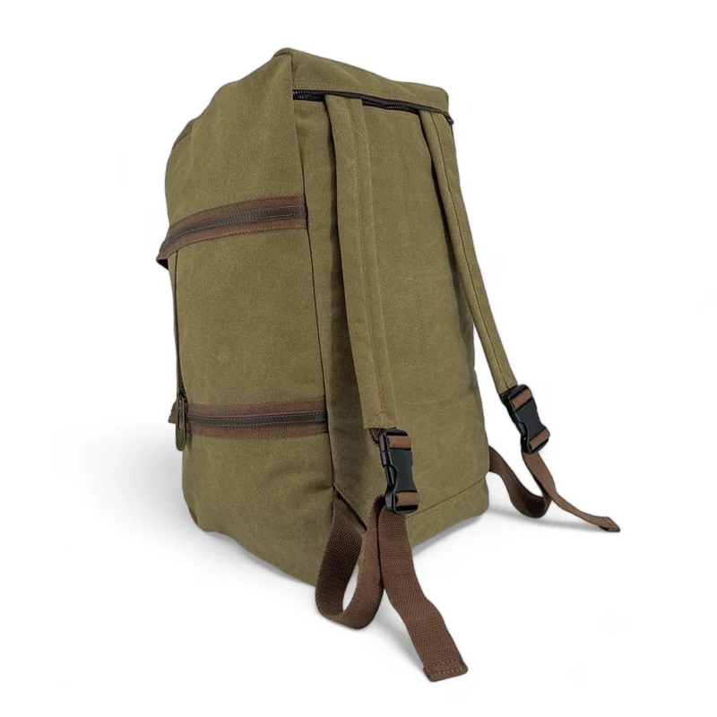 Sac week-end en toile et cuir TOLBIAC Vert olive