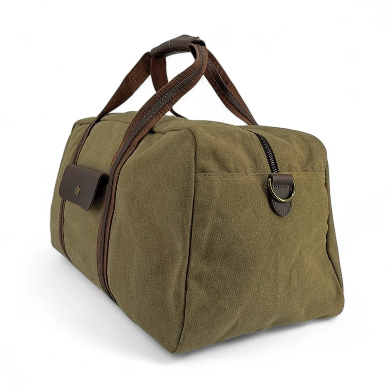 Sac week-end en toile et cuir TOLBIAC Vert olive