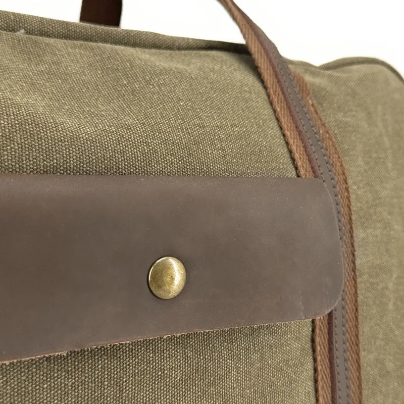 Sac week-end en toile et cuir TOLBIAC Vert olive