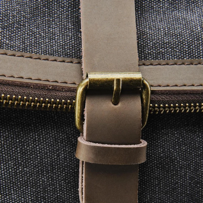 Sac à dos en toile et cuir TEKOKOTA Noir