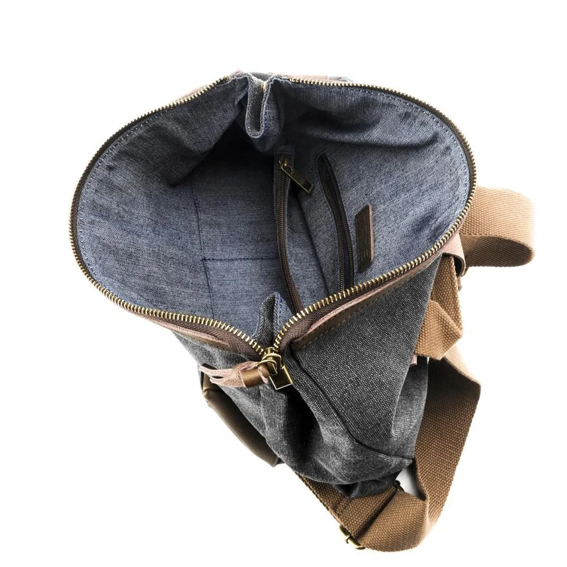 Sac à dos en toile et cuir TEKOKOTA Noir