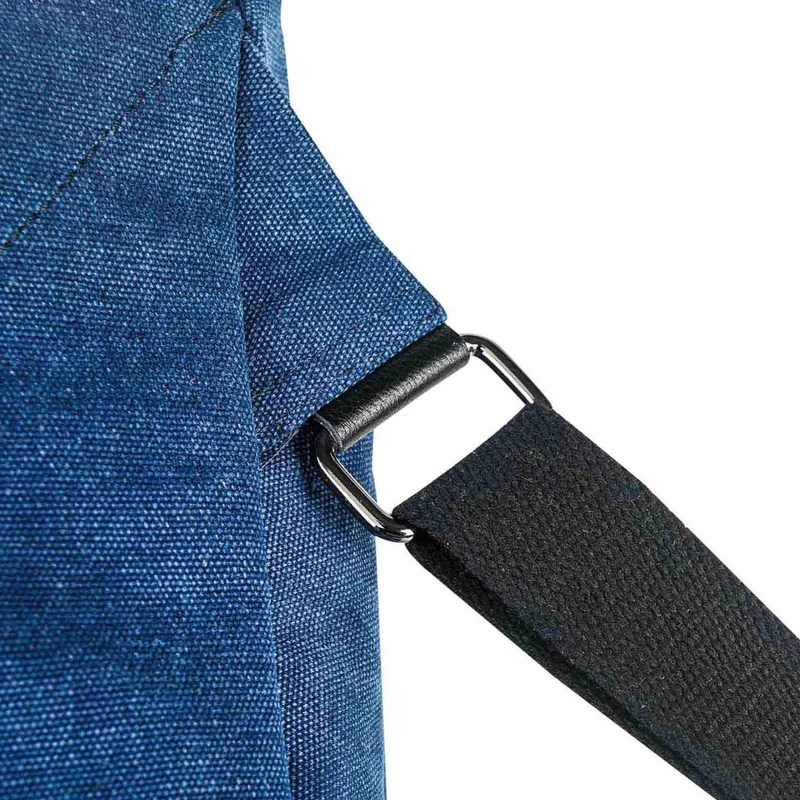Sac à dos en toile et cuir BASTILLE Bleu denim