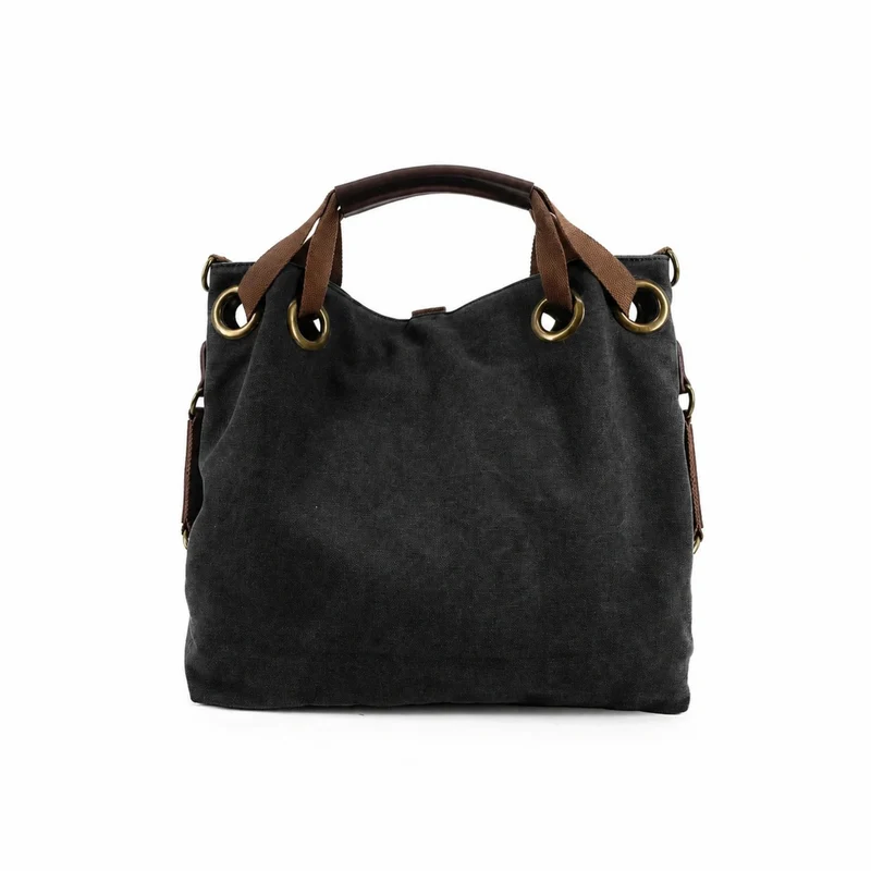 Sac week-end convertible en toile et cuir MONTPARNASSE Noir