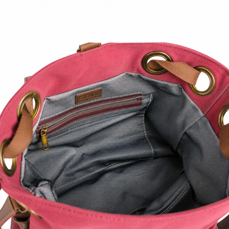 Sac week-end convertible en toile et cuir MONTPARNASSE Rose framboise