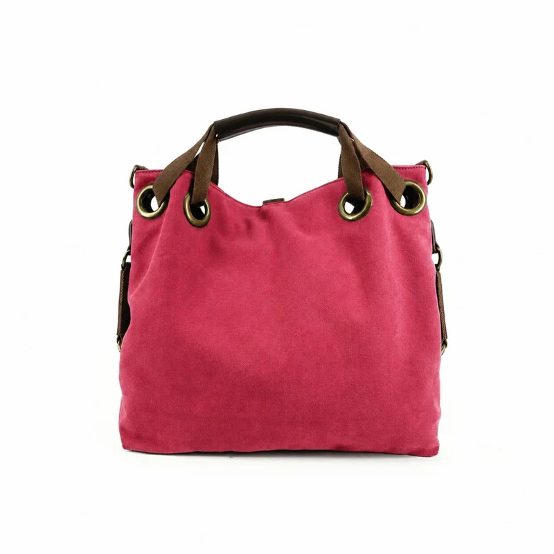 Sac week-end convertible en toile et cuir MONTPARNASSE Rose framboise