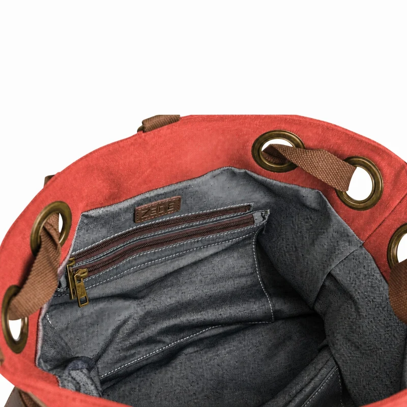 Sac week-end convertible en toile et cuir MONTPARNASSE Rose corail