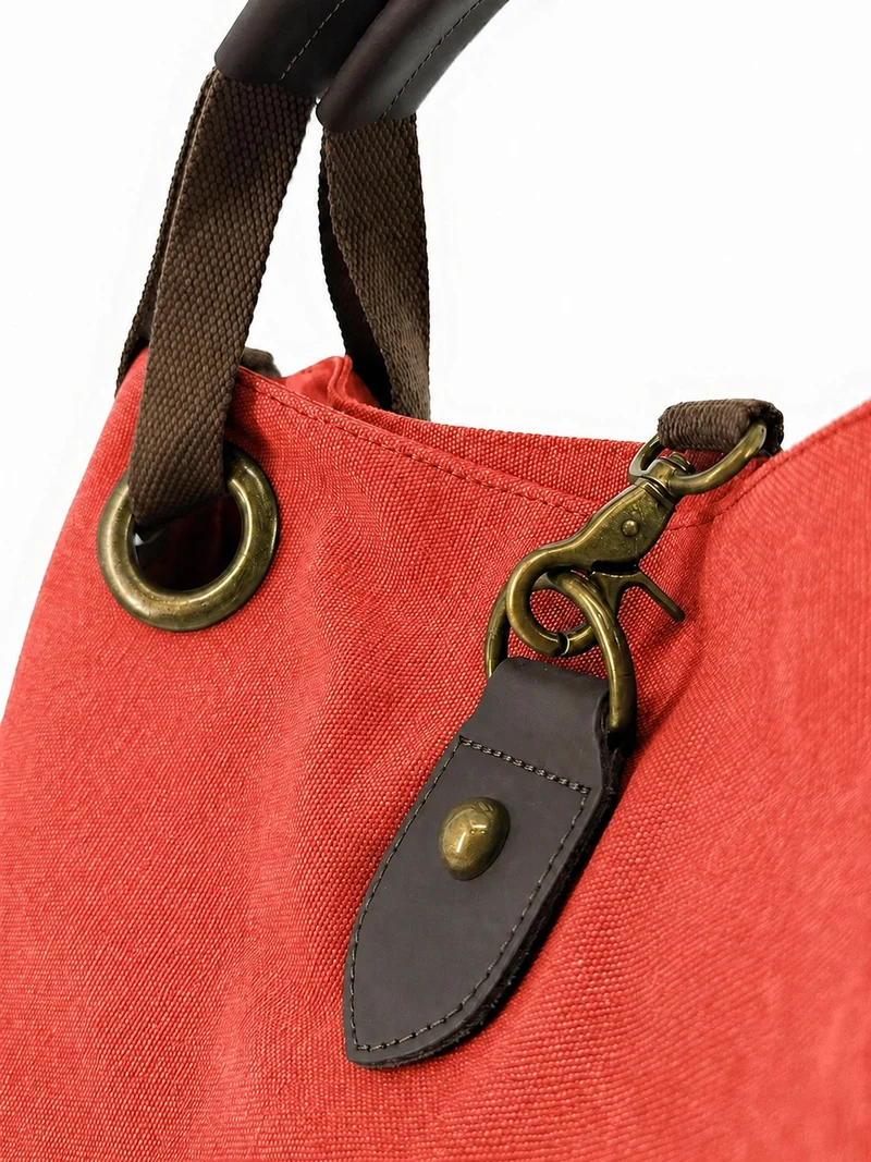 Sac week-end convertible en toile et cuir MONTPARNASSE Rose corail