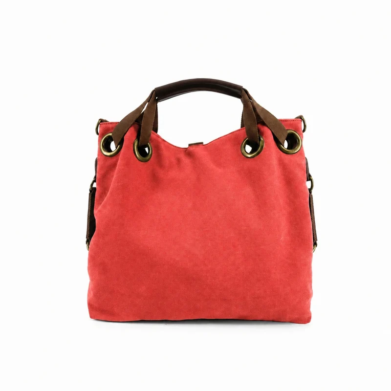 Sac week-end convertible en toile et cuir MONTPARNASSE Rose corail