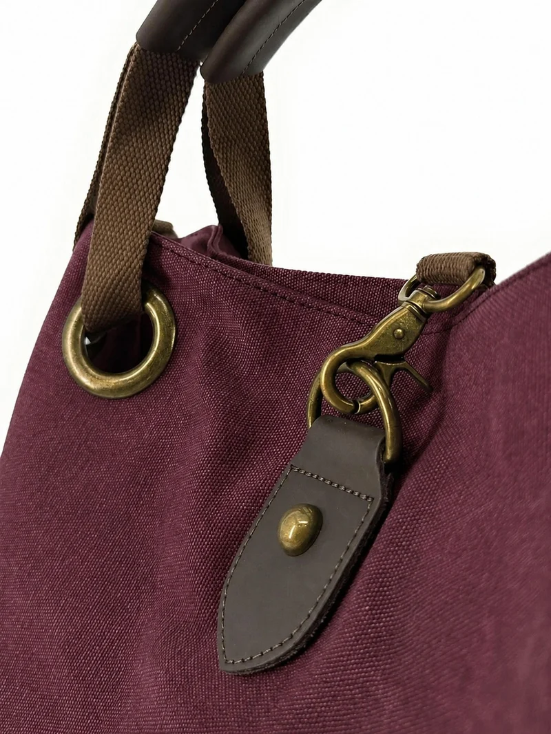 Sac week-end convertible en toile et cuir MONTPARNASSE Bordeaux